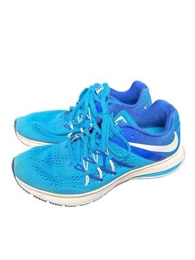 Nike Women's Bright Blue Mesh Running Shoes with White Swoosh